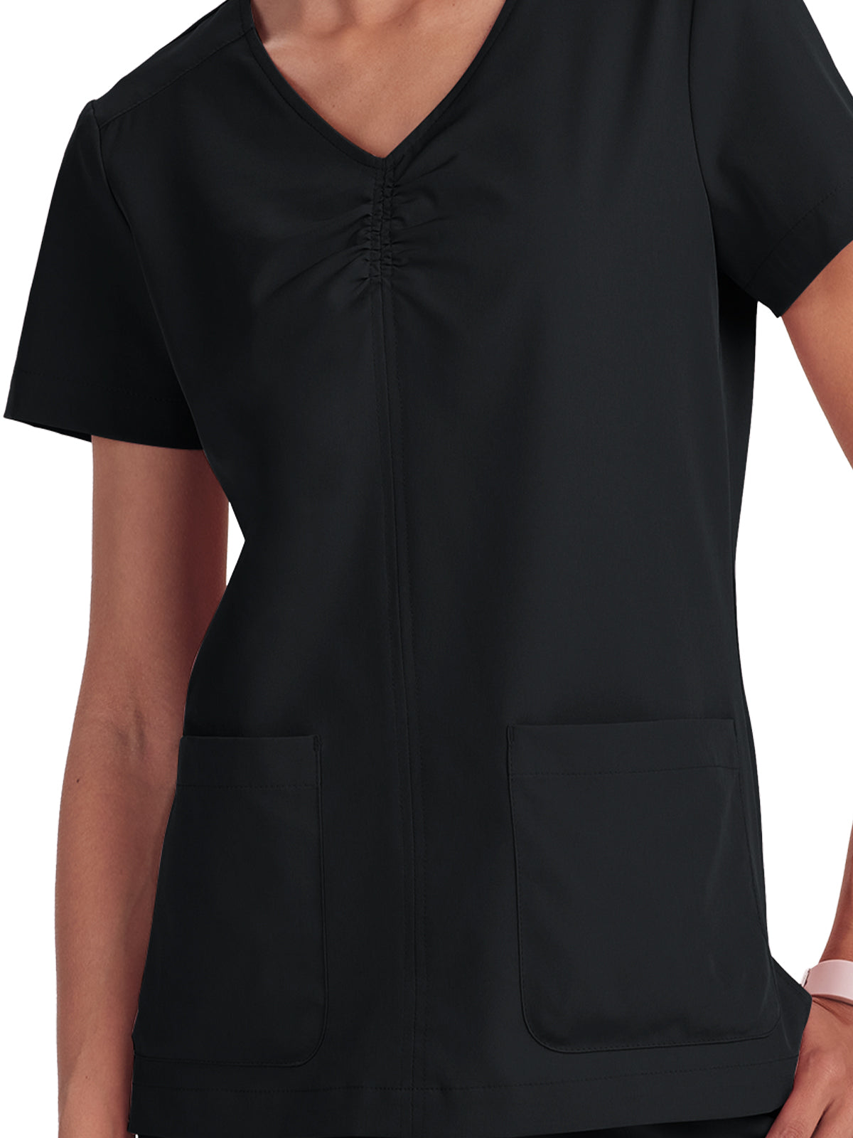 Women's Shirred Chest V-Neck Enik Scrub Top