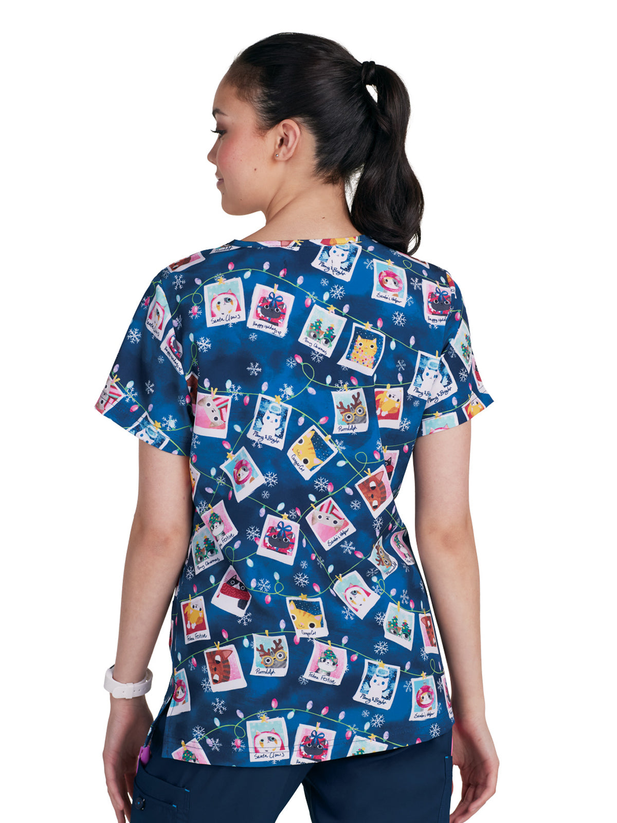 Women's 3-Pocket Print Rosalie Scrub Top