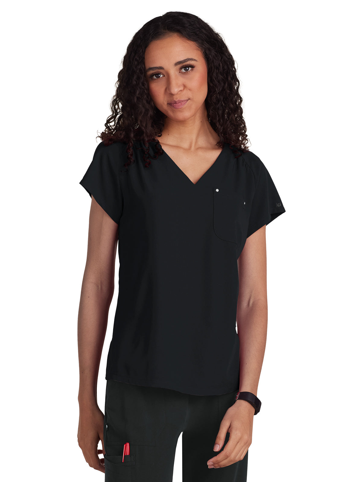 Women's Heart-Shaped Neckline Up and Going Scrub Top