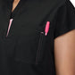 Women's Zipper Neck Combo Chest Pocket Catrin Scrub Top