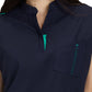 Women's Zipper Neck Combo Chest Pocket Catrin Scrub Top