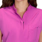 Women's Zipper Neck Combo Chest Pocket Catrin Scrub Top