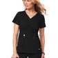 Women's 2-Pocket Adjustable Front-Tie Mock-Wrap Katelyn Scrub Top