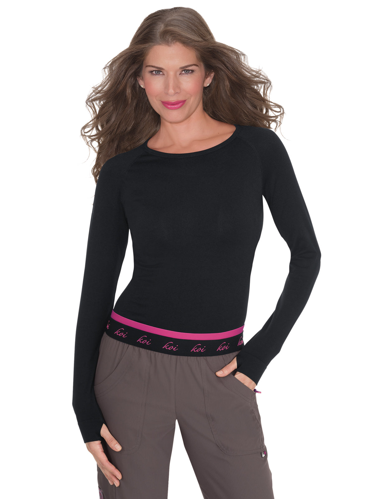 Women's Stretch Long-Sleeve Seamless Knit Divine Underscrub Tee