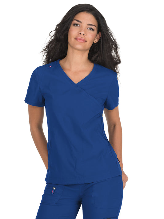 Women's 3-Pocket Mock-Wrap Philosophy Scrub Top