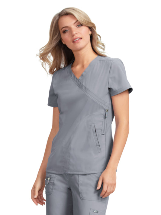 Women's 3-Pocket Mock-Wrap Philosophy Scrub Top