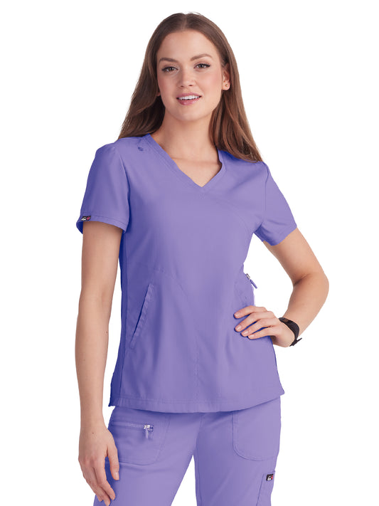 Women's 3-Pocket Mock-Wrap Philosophy Scrub Top