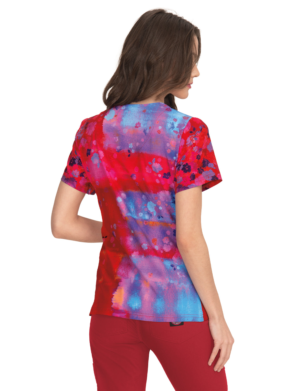 Women's 2-Pocket Stretch Ombre Print Reform Scrub Top