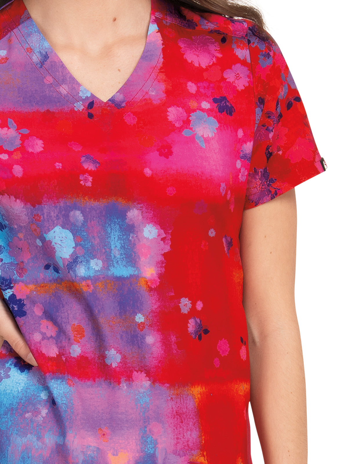 Women's 2-Pocket Stretch Ombre Print Reform Scrub Top