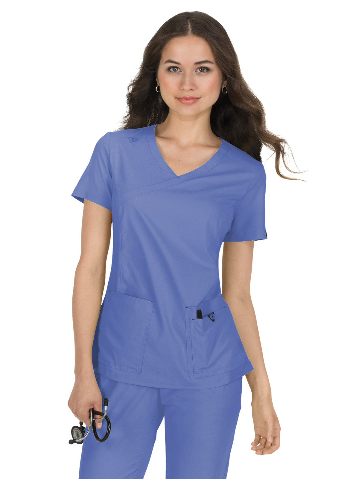 Women's Mock-Wrap Neck Katie Scrub Top