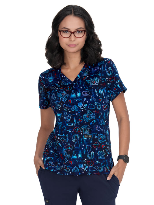 Women's Athletic-Inspired, Breathable Mesh Leslie Scrub Top