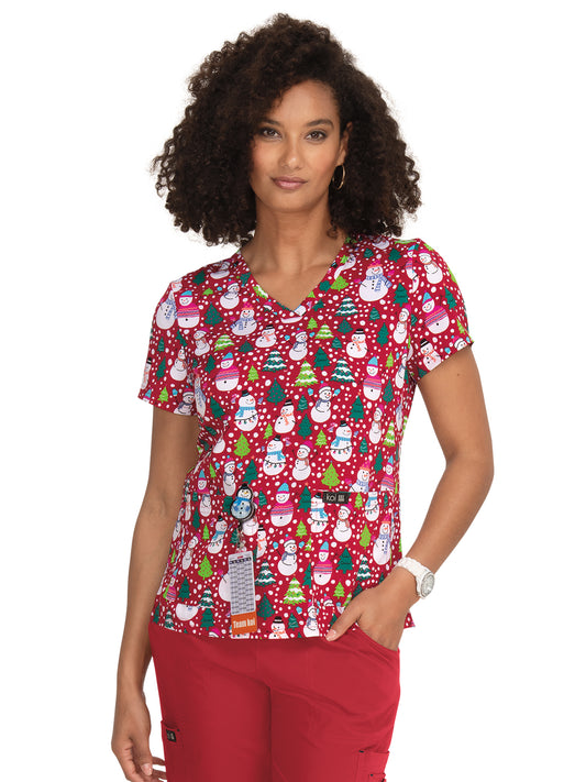 Women's Athletic-Inspired, Breathable Mesh Leslie Scrub Top