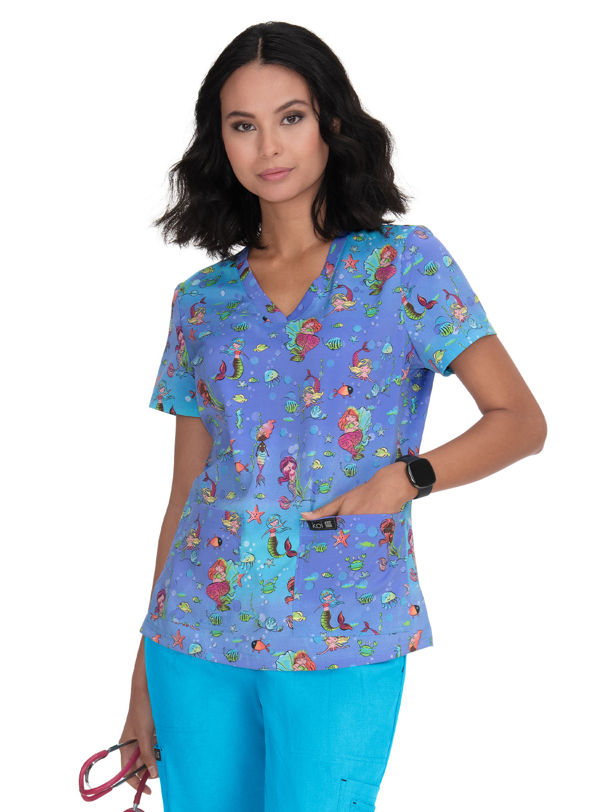 Women's Athletic-Inspired, Breathable Mesh Leslie Scrub Top