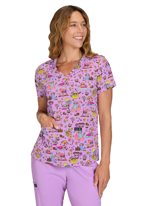 Women's Athletic-Inspired, Breathable Mesh Leslie Scrub Top