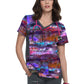 Women's 3-Pocket Mock-Wrap Stretch Print Raquel Scrub Top