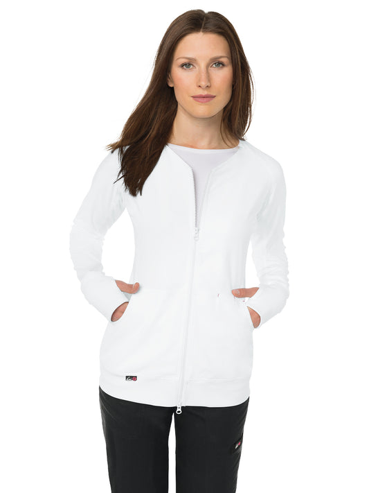 Women's 3-Pocket 2-Way Zipper Clarity Scrub Jacket