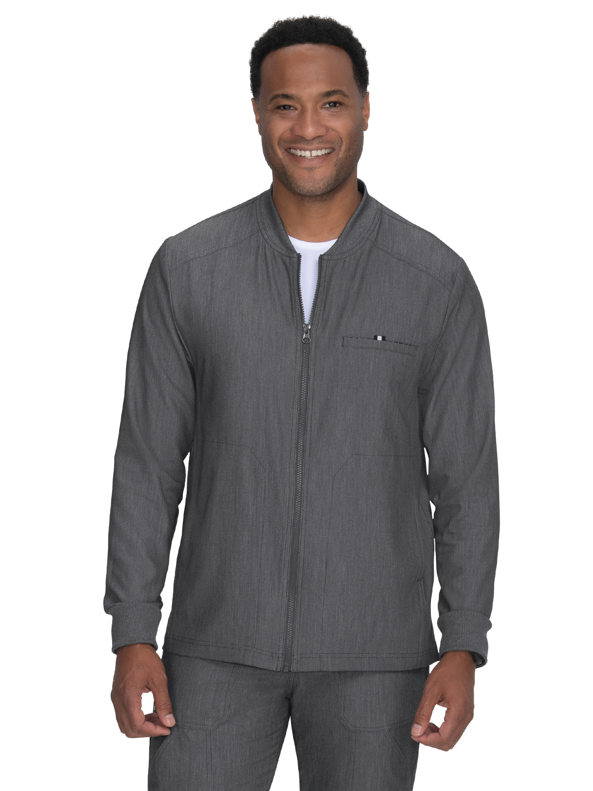 Men's 5-Pocket Zipper Front Ready Set Go Scrub Jacket