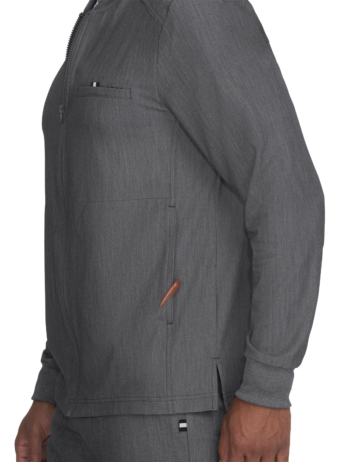 Men's 5-Pocket Zipper Front Ready Set Go Scrub Jacket