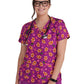 Women's 2-Pocket Print V-Neck Bell Scrub Top