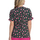 Women's 2-Pocket Heart-Shaped Neck Print Canola Scrub Top