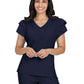 Women's 2-Pocket Ruffle Sleeve and Ruffle Collar Clary Scrub Top