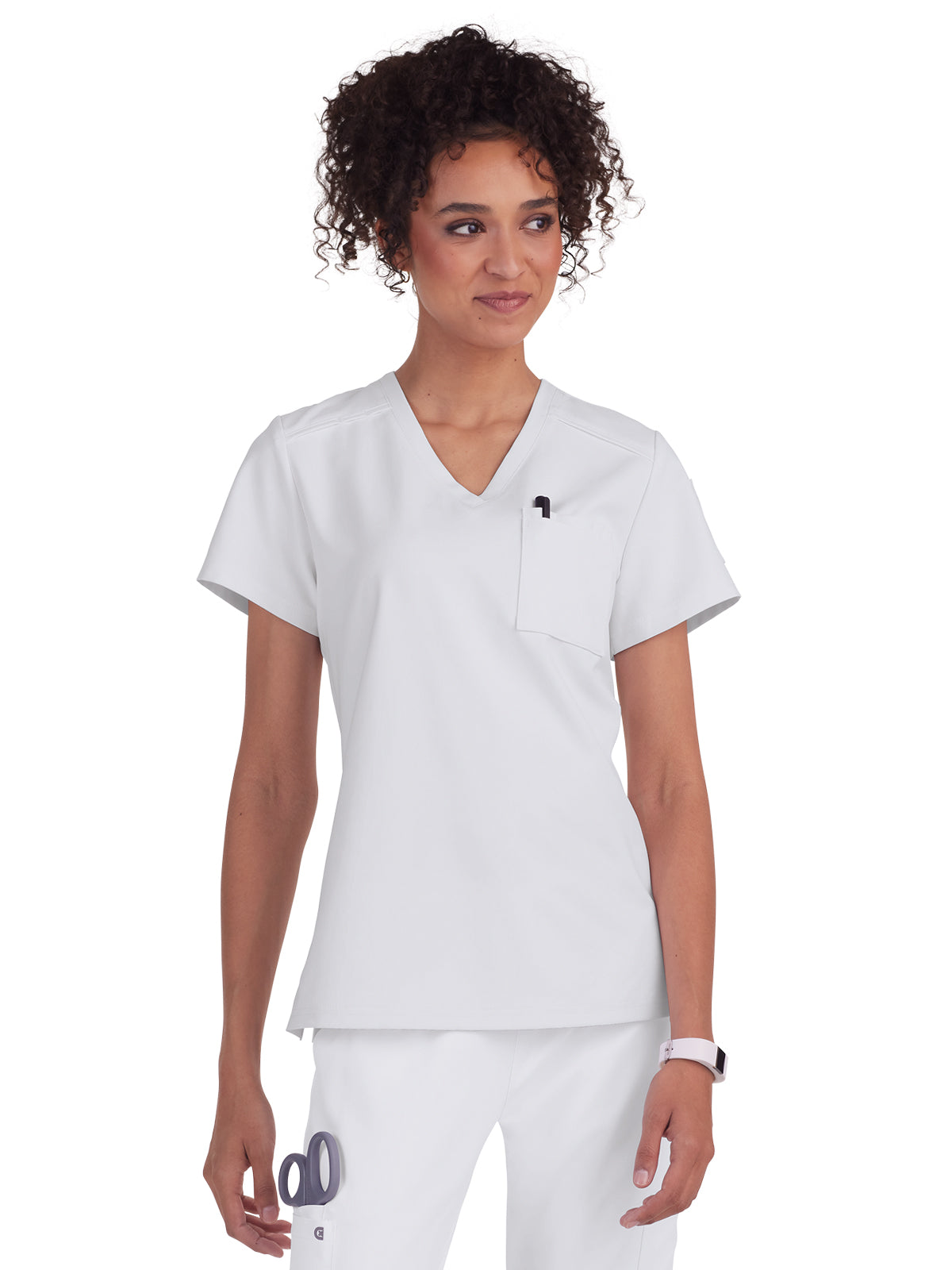 Women's 2-Pocket V-Neck Tuck-In Aura Scrub Top