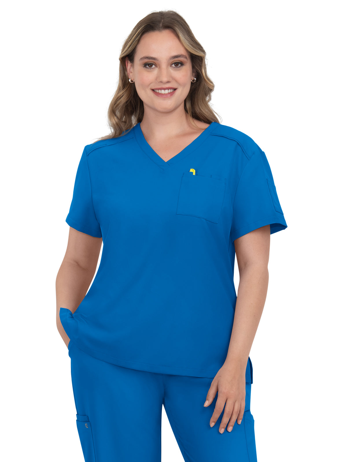 Women's 2-Pocket V-Neck Tuck-In Aura Scrub Top