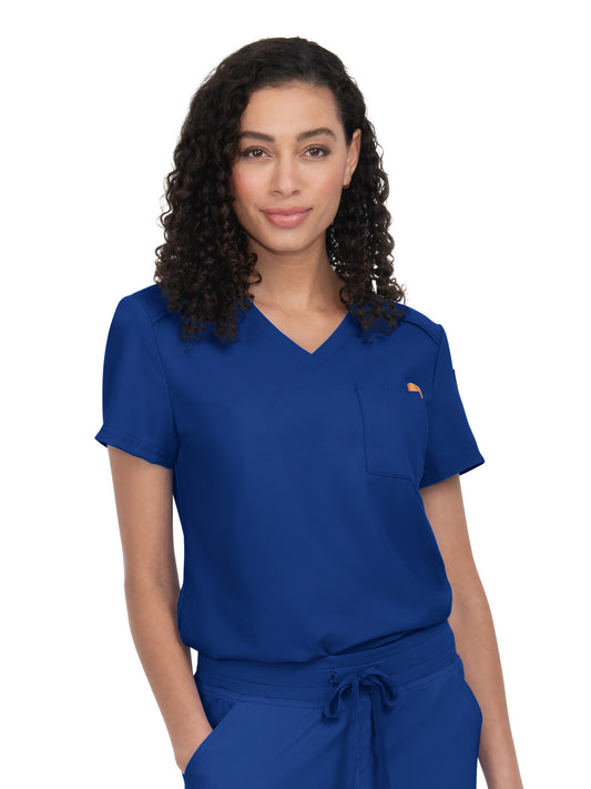 Women's 2-Pocket V-Neck Tuck-In Aura Scrub Top