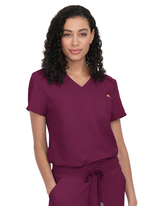 Women's 2-Pocket V-Neck Tuck-In Aura Scrub Top