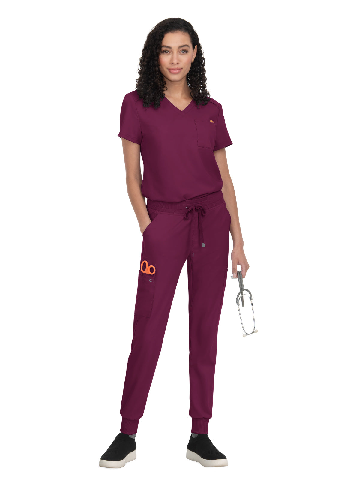 Women's 2-Pocket V-Neck Tuck-In Aura Scrub Top