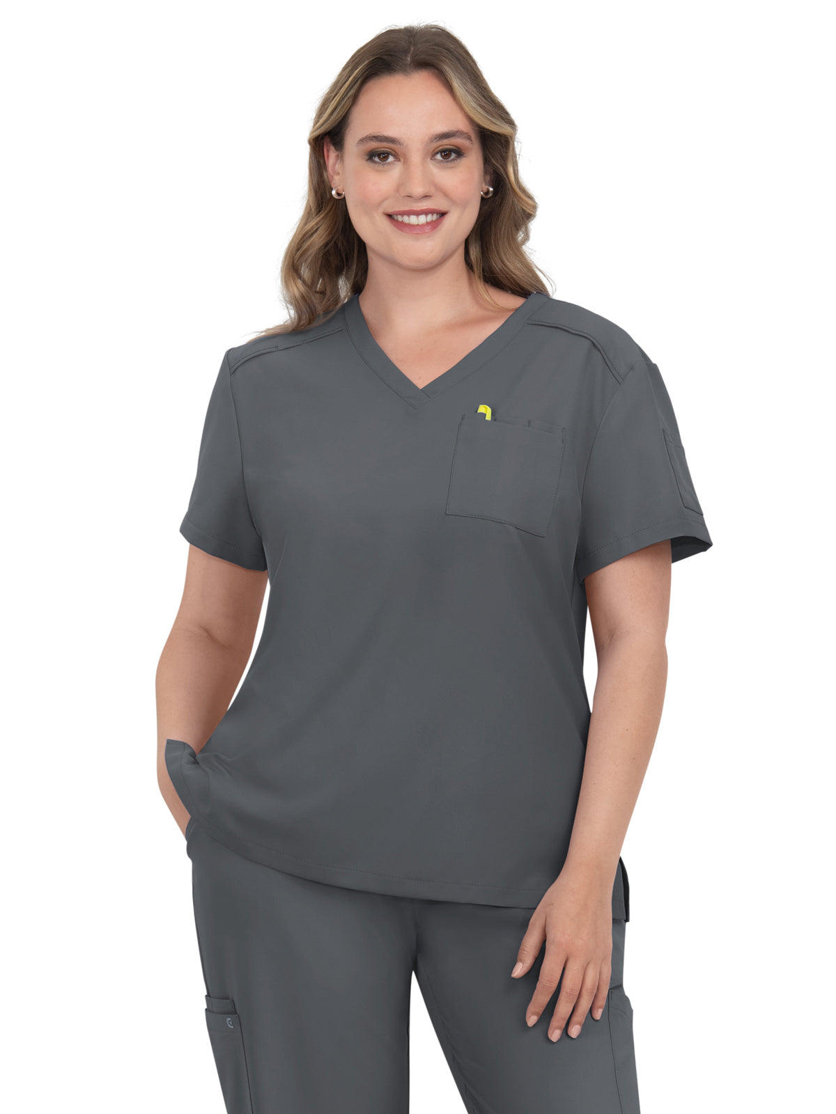 Women's 2-Pocket V-Neck Tuck-In Aura Scrub Top