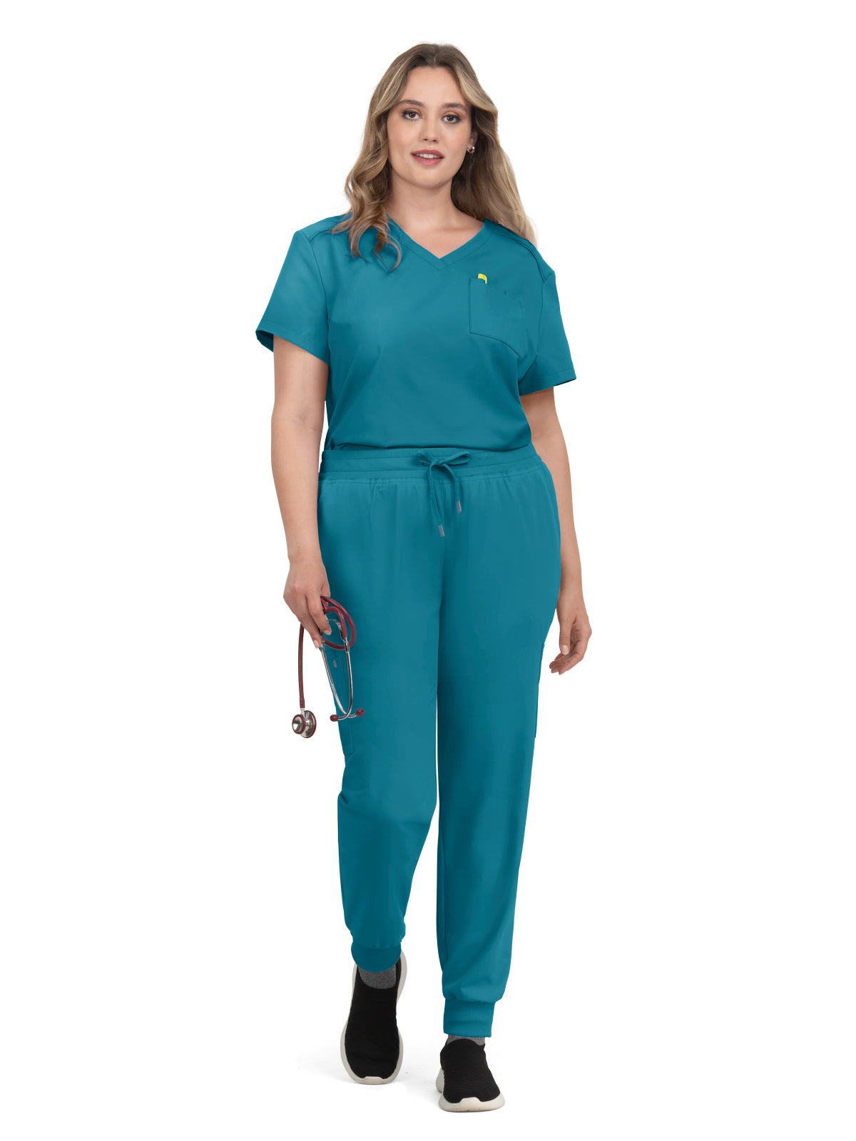 Women's 2-Pocket V-Neck Tuck-In Aura Scrub Top