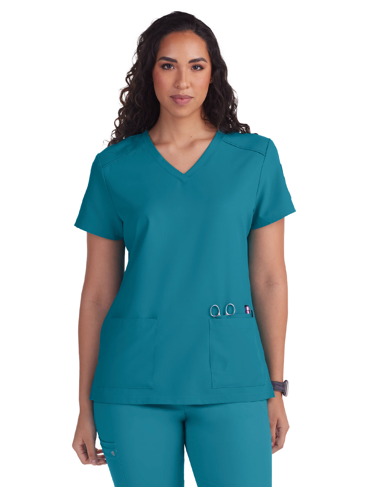 Women's 3-Pocket V-Neck Cardi Scrub Top