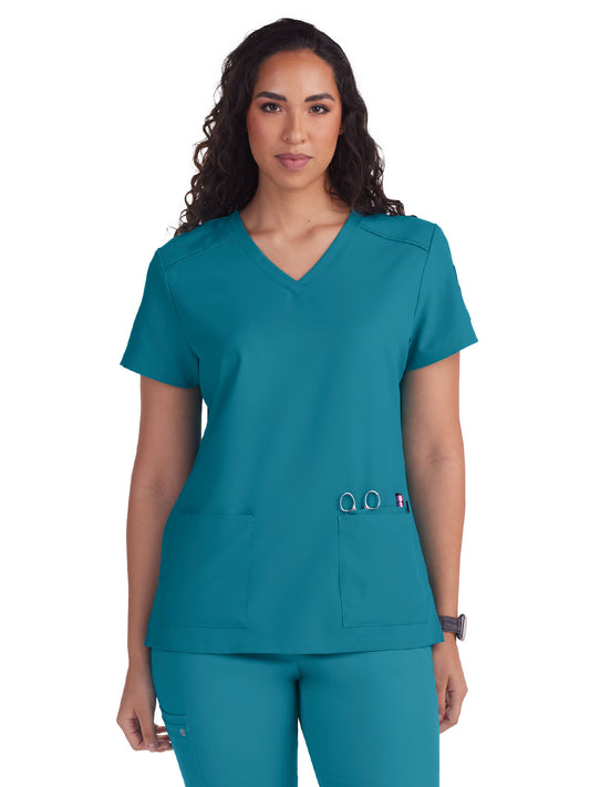 Women's 3-Pocket V-Neck Cardi Scrub Top