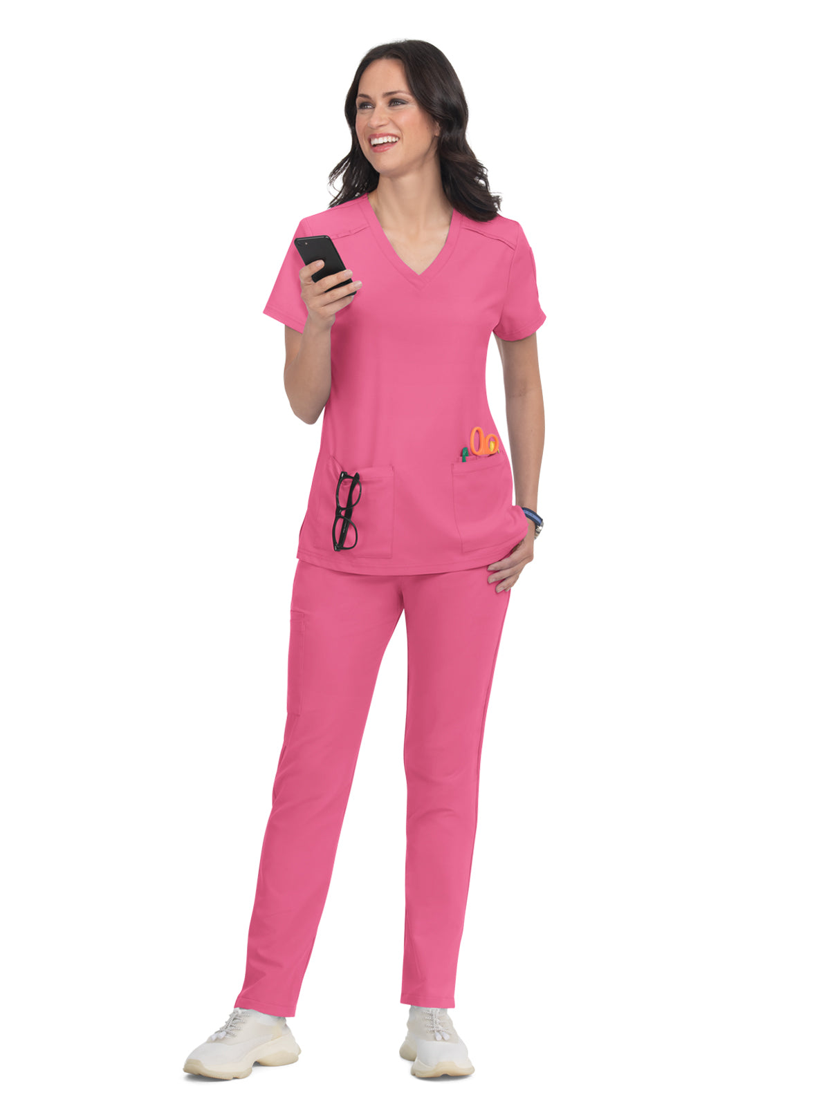 Women's 3-Pocket V-Neck Cardi Scrub Top