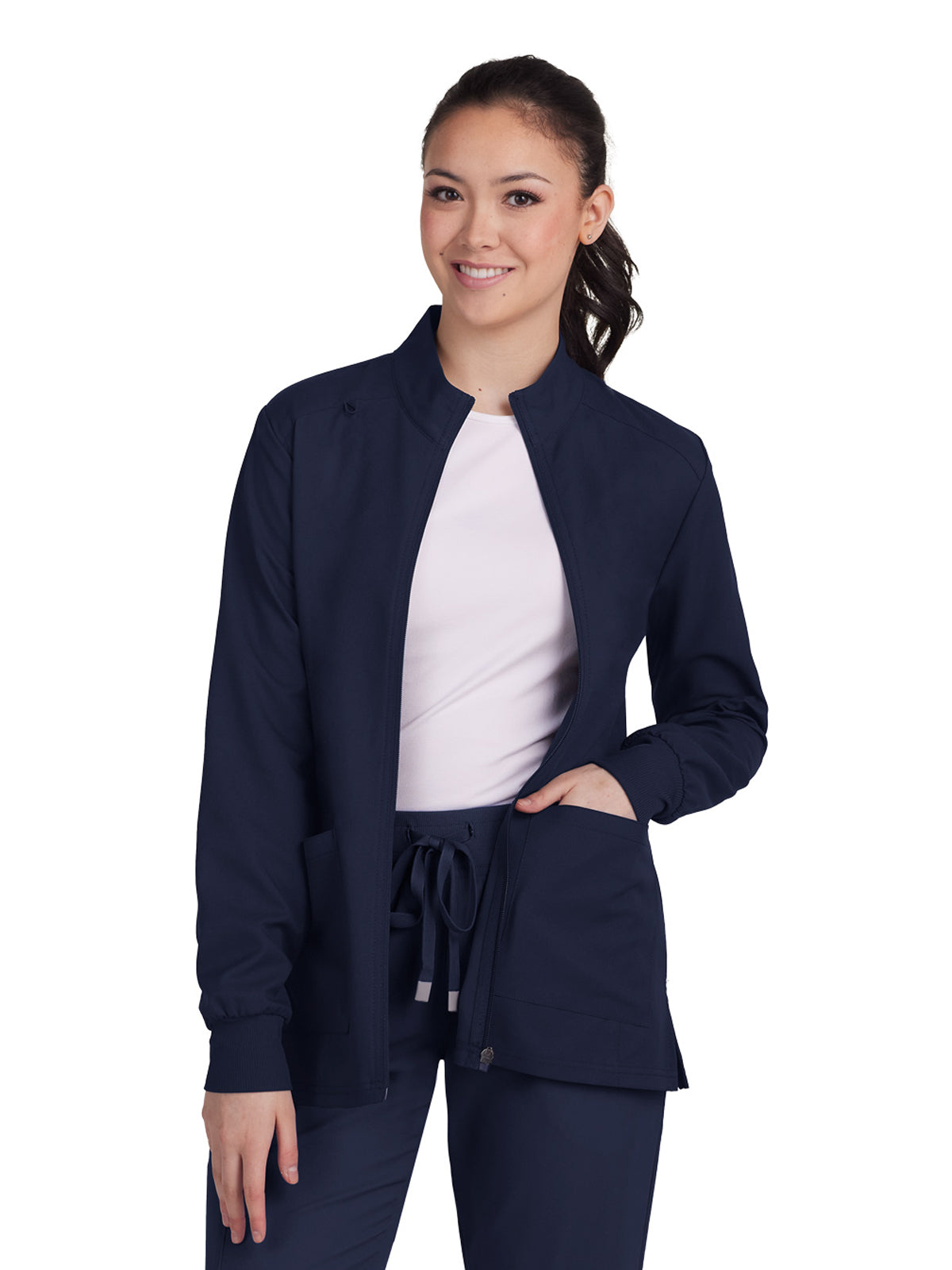 Women's 2-Pocket Zipper-Front Geneses Scrub Jacket