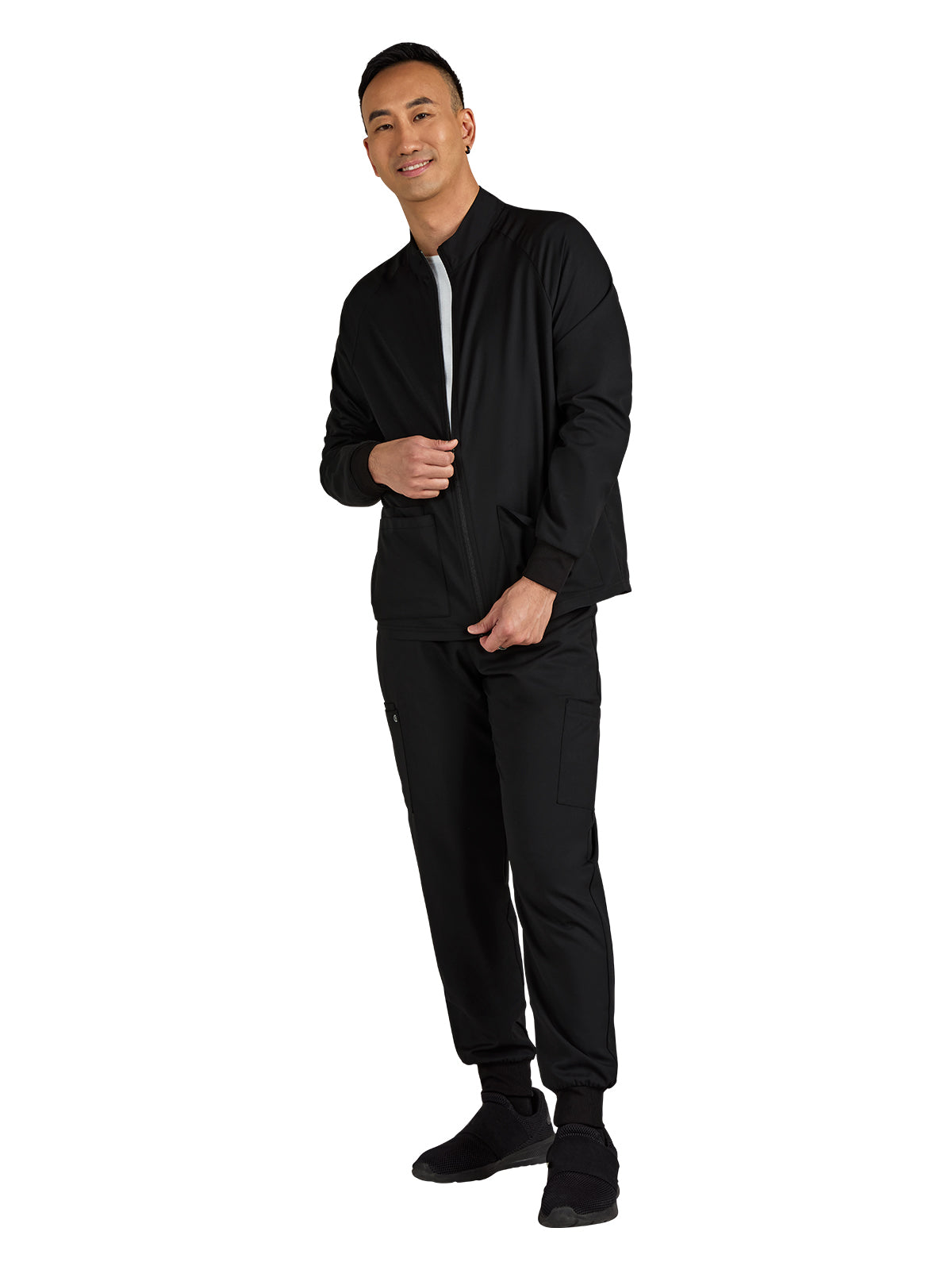 Men's 3-Pocket Zipper-Front Alpha Scrub Jacket