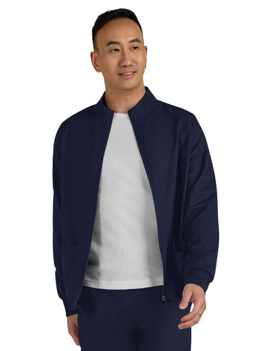 Men's 3-Pocket Zipper-Front Alpha Scrub Jacket