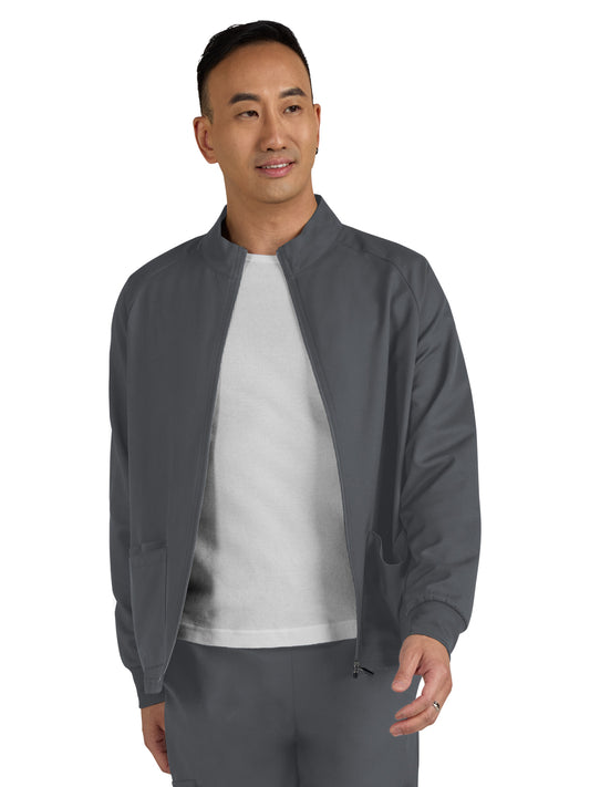 Men's 3-Pocket Zipper-Front Alpha Scrub Jacket