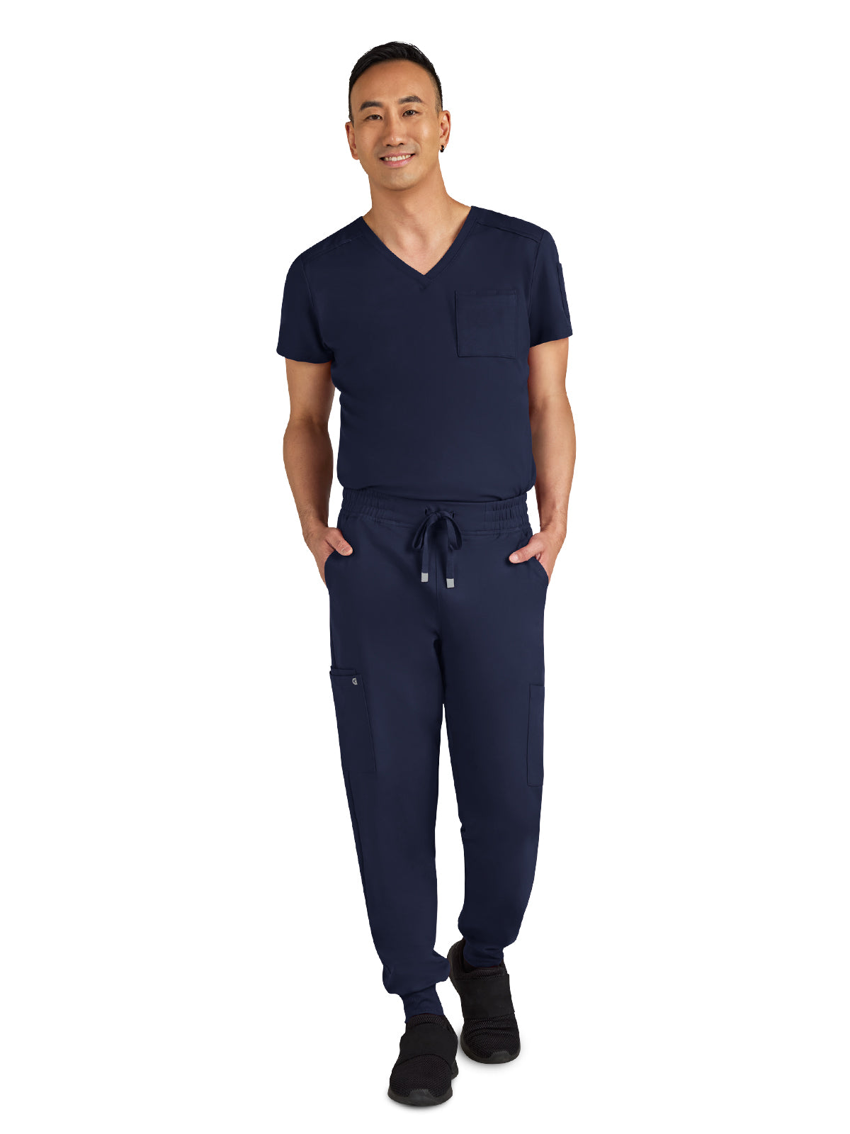 Men's Drawstring Elastic Waist Connective Jogger Scrub Pant