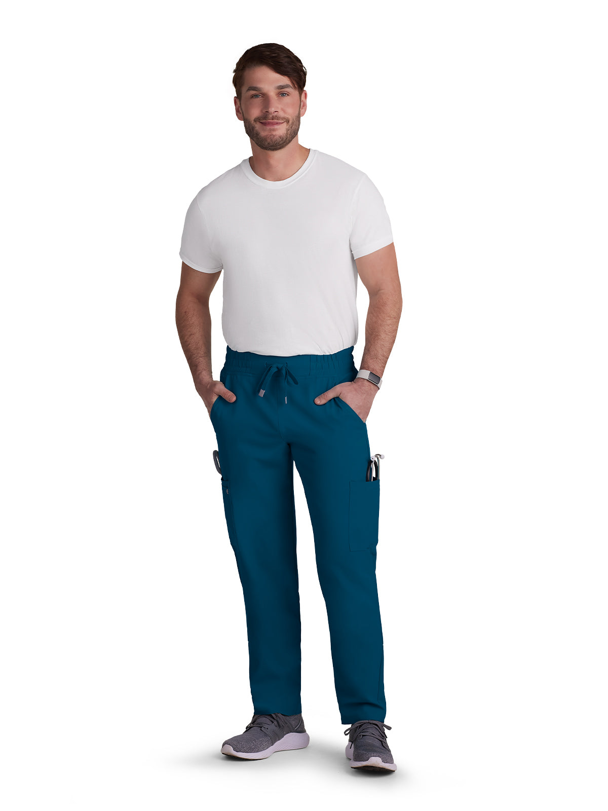 Men's 6-Pocket Drawstring Elastic Waist Neuro Scrub Pant