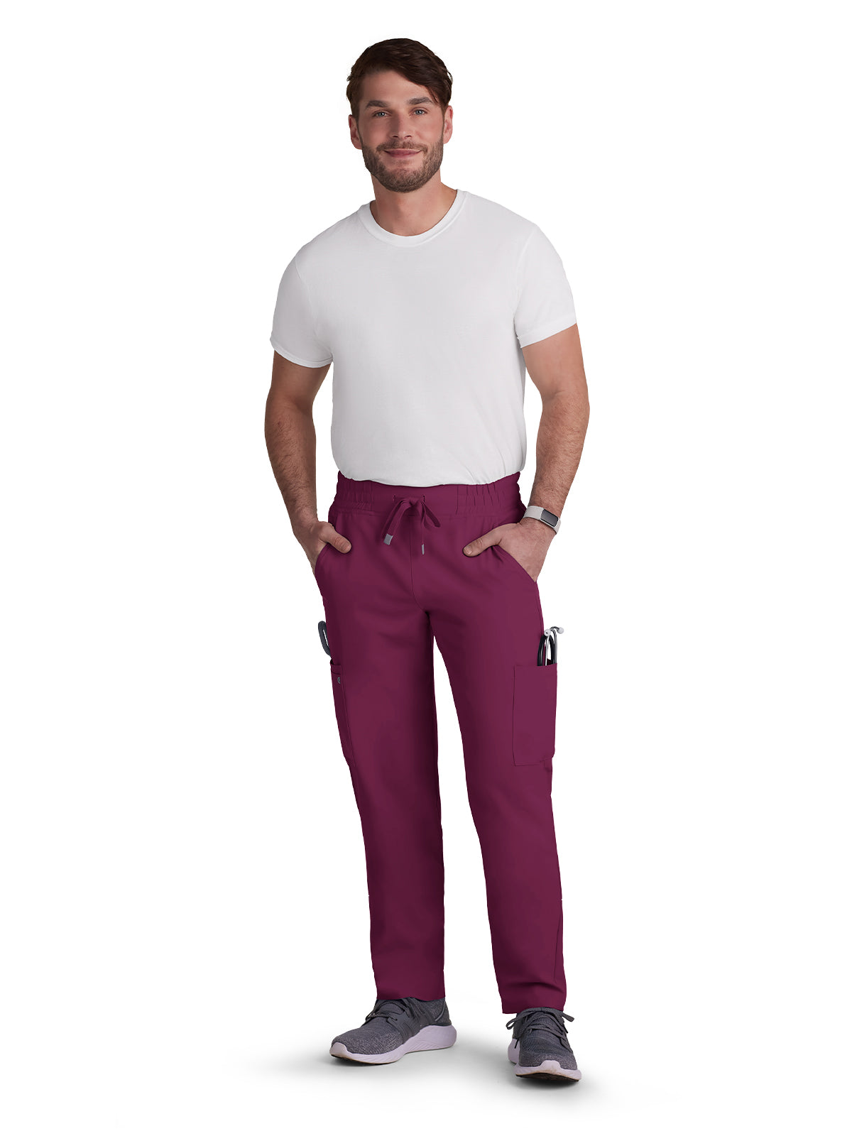 Men's 6-Pocket Drawstring Elastic Waist Neuro Scrub Pant