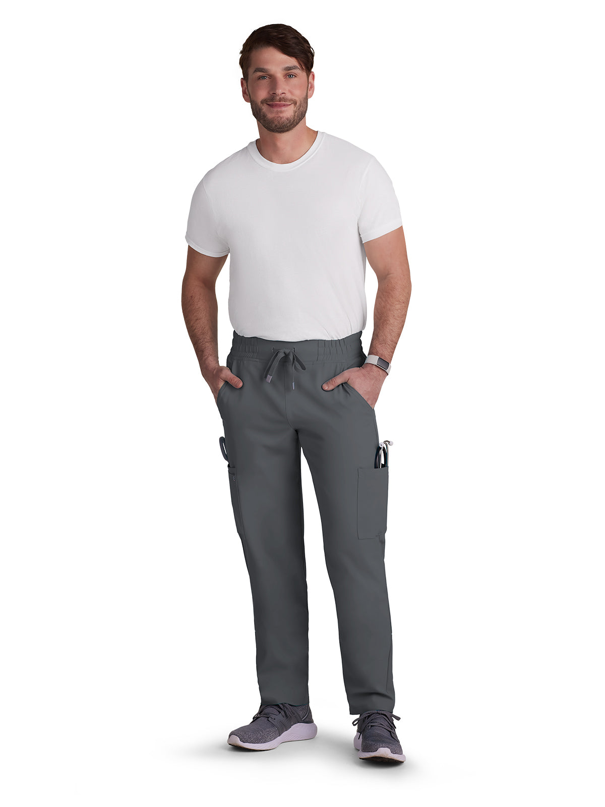 Men's 6-Pocket Drawstring Elastic Waist Neuro Scrub Pant