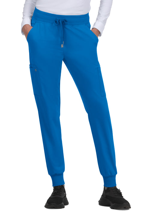 Women's 6-Pocket Ribbed Cuff Jogger Style Pulse Scrub Pant