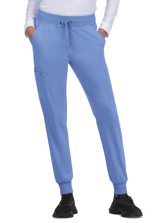 Women's 6-Pocket Ribbed Cuff Jogger Style Pulse Scrub Pant