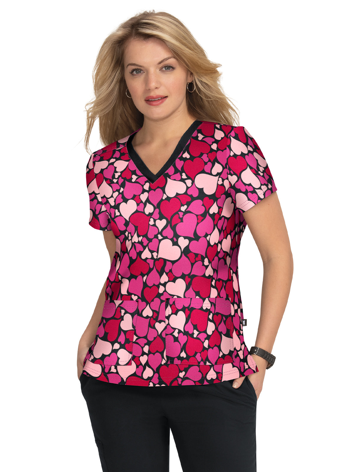 Women's 2-Pocket Tailored Body Print Lulu Scrub Top