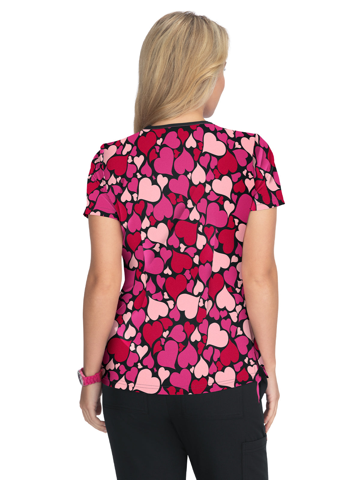 Women's 2-Pocket Tailored Body Print Lulu Scrub Top