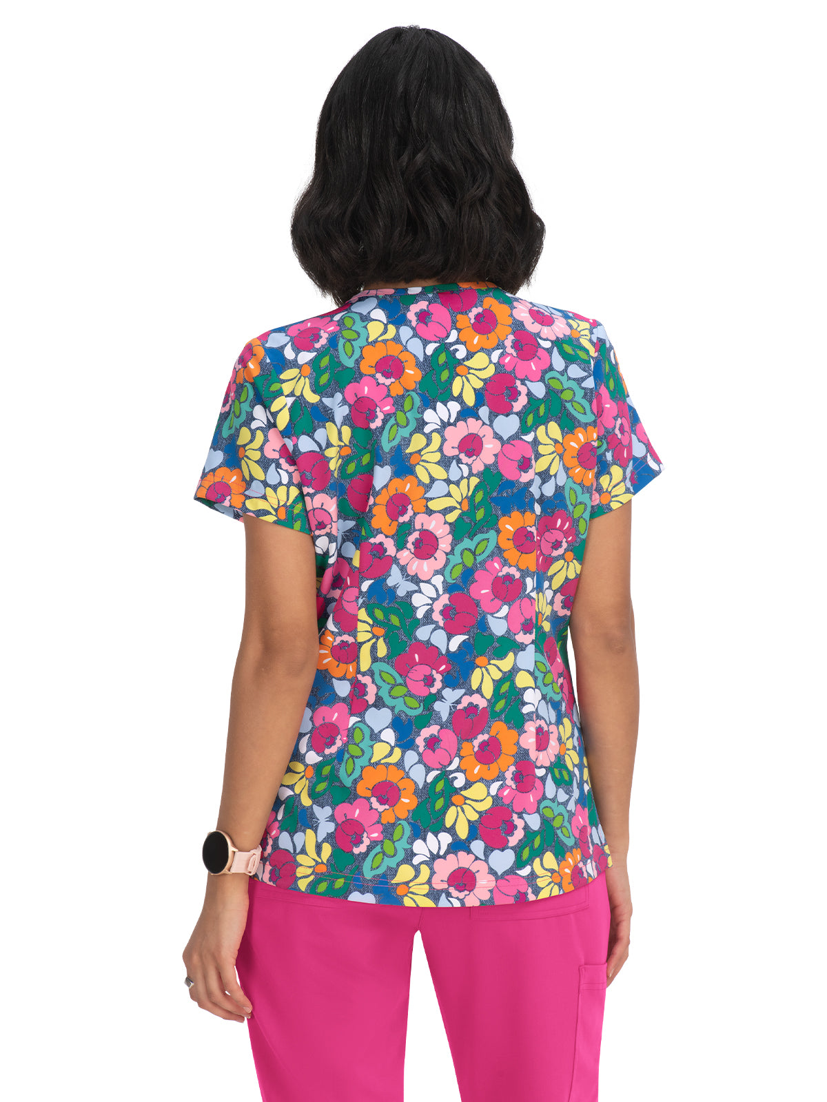 Women's 2-Pocket Tailored Body Print Lulu Scrub Top