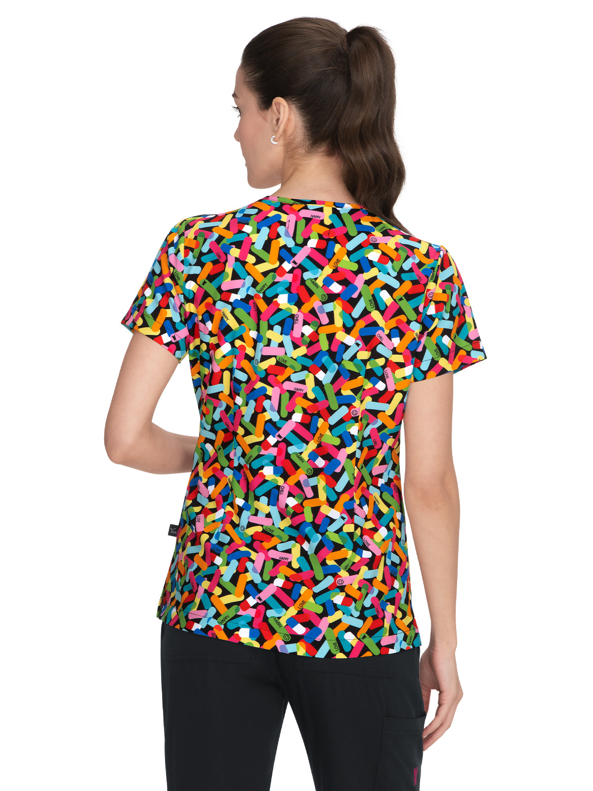 Women's 2-Pocket Tailored Body Print Lulu Scrub Top