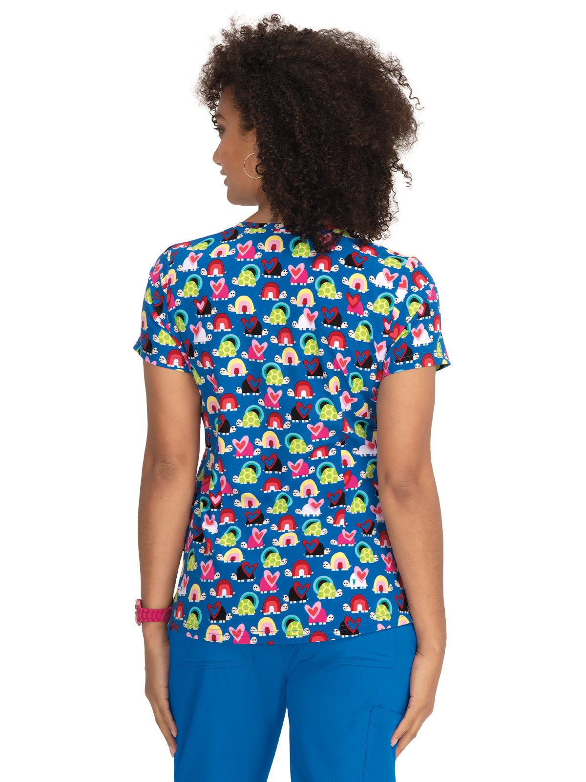 Women's 2-Pocket Tailored Body Print Lulu Scrub Top